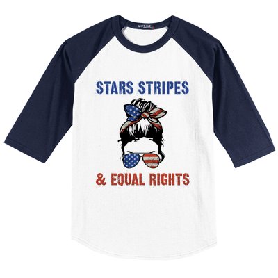 Prochoice 4th Of July Patriotic Stars Stripes Equal Rights Funny Gift Baseball Sleeve Shirt