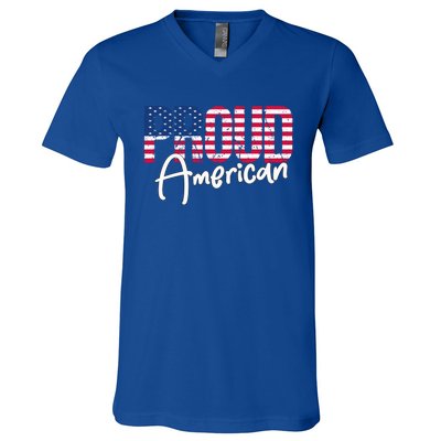 Patriotic 4th Of July Matching Gift Proud To Be An American Cute Gift V-Neck T-Shirt