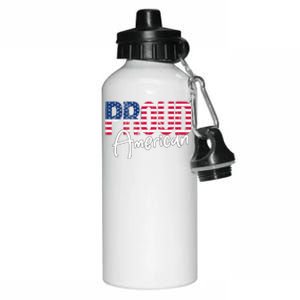 Patriotic 4th Of July Matching Gift Proud To Be An American Cute Gift Aluminum Water Bottle