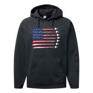 Patriotic 4th Of July USA Performance Fleece Hoodie