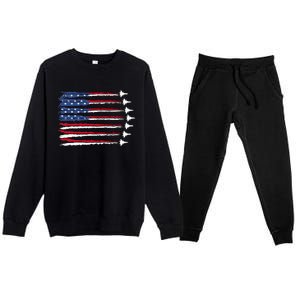 Patriotic 4th Of July USA Premium Crewneck Sweatsuit Set