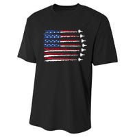 Patriotic 4th Of July USA Performance Sprint T-Shirt