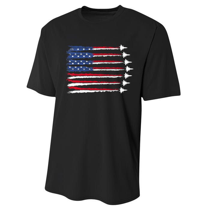 Patriotic 4th Of July USA Performance Sprint T-Shirt