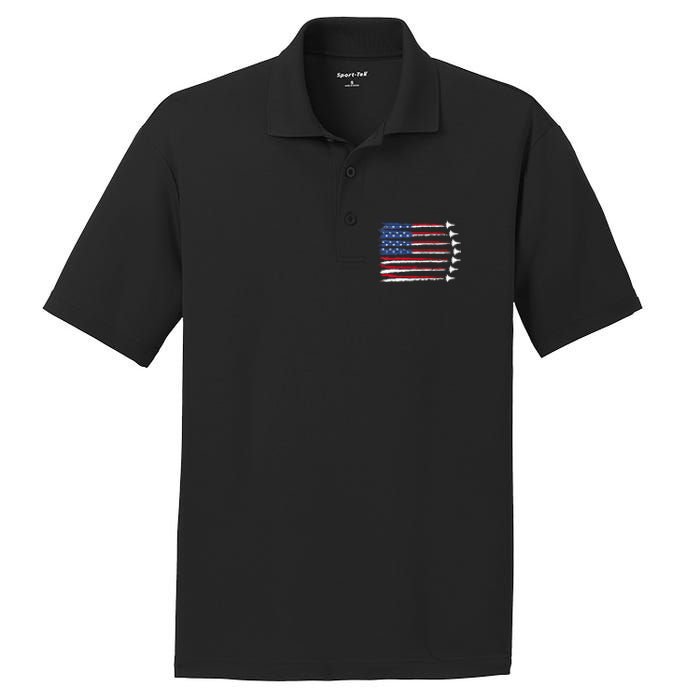 Patriotic 4th Of July USA PosiCharge RacerMesh Polo