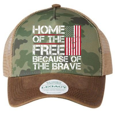 Patriotic 4th Of July Home Of The Free Because Of The Brave Gift Legacy Tie Dye Trucker Hat