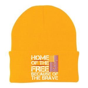 Patriotic 4th Of July Home Of The Free Because Of The Brave Gift Knit Cap Winter Beanie