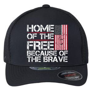 Patriotic 4th Of July Home Of The Free Because Of The Brave Gift Flexfit Unipanel Trucker Cap