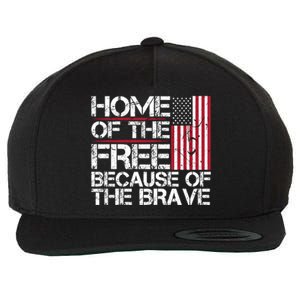 Patriotic 4th Of July Home Of The Free Because Of The Brave Gift Wool Snapback Cap