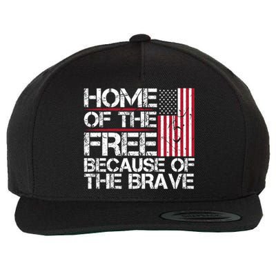 Patriotic 4th Of July Home Of The Free Because Of The Brave Gift Wool Snapback Cap