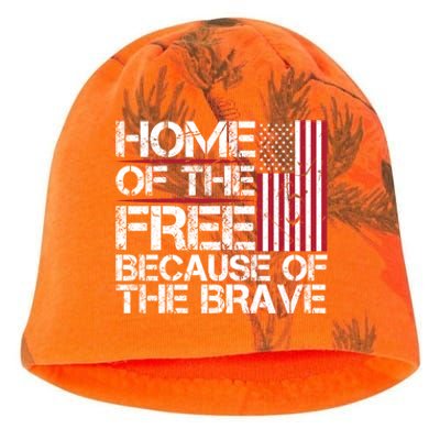 Patriotic 4th Of July Home Of The Free Because Of The Brave Gift Kati - Camo Knit Beanie