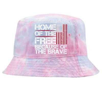 Patriotic 4th Of July Home Of The Free Because Of The Brave Gift Tie-Dyed Bucket Hat