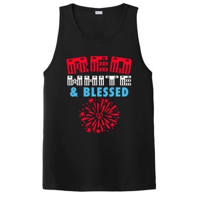 Patriotic 4th Of July Christian Red White And Blessed Cool Gift PosiCharge Competitor Tank