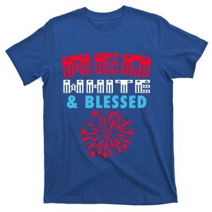 Patriotic 4th Of July Christian Red White And Blessed Cool Gift T-Shirt