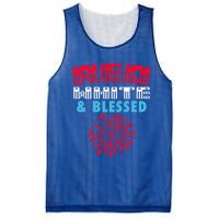 Patriotic 4th Of July Christian Red White And Blessed Cool Gift Mesh Reversible Basketball Jersey Tank