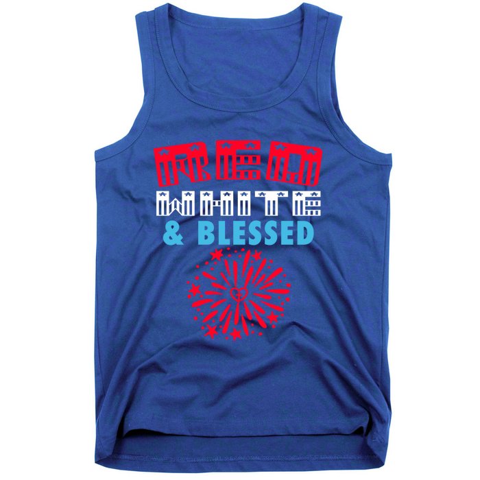 Patriotic 4th Of July Christian Red White And Blessed Cool Gift Tank Top