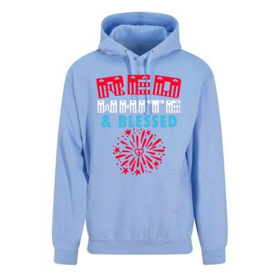 Patriotic 4th Of July Christian Red White And Blessed Cool Gift Unisex Surf Hoodie