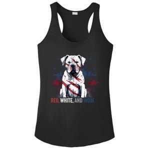 Patriotic 4th Of July Red White And Woof American Bulldog Gift Ladies PosiCharge Competitor Racerback Tank