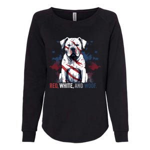 Patriotic 4th Of July Red White And Woof American Bulldog Gift Womens California Wash Sweatshirt