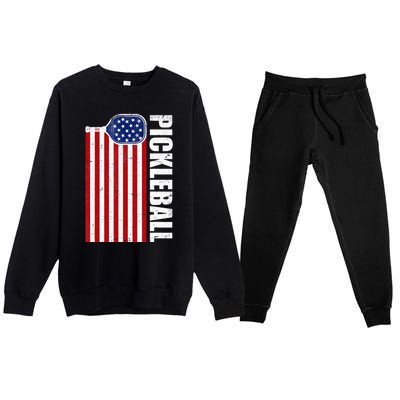 Pickleball 4th Of July Wo Paddle Sport Pickleball Premium Crewneck Sweatsuit Set