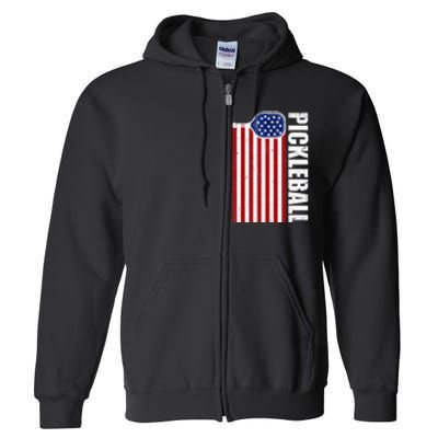 Pickleball 4th Of July Wo Paddle Sport Pickleball Full Zip Hoodie