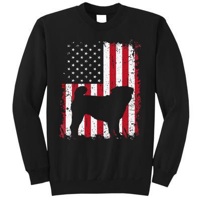 Pug 4th of July Patriotic American USA Flag Gift Sweatshirt