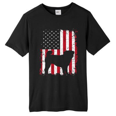 Pug 4th of July Patriotic American USA Flag Gift Tall Fusion ChromaSoft Performance T-Shirt