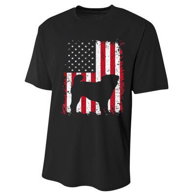 Pug 4th of July Patriotic American USA Flag Gift Performance Sprint T-Shirt