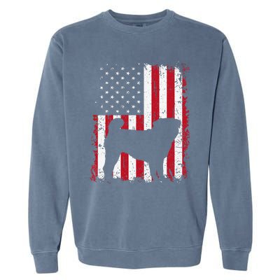 Pug 4th of July Patriotic American USA Flag Gift Garment-Dyed Sweatshirt