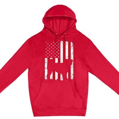 Pug 4th of July Patriotic American USA Flag Gift Premium Pullover Hoodie