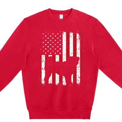 Pug 4th of July Patriotic American USA Flag Gift Premium Crewneck Sweatshirt