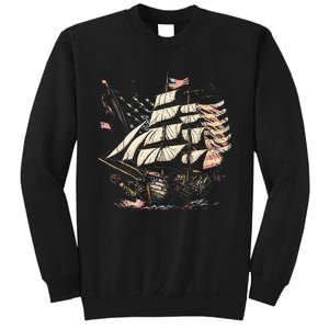 Pirate 4th of July American Flag USA America Funny Ship Boat Sweatshirt