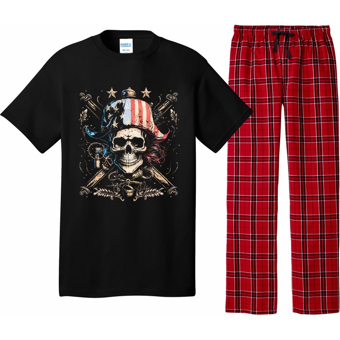 Pirate 4th of July American Flag USA America Funny Pajama Set