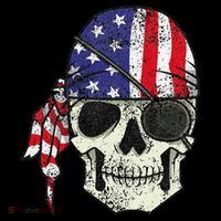 Pirate 4th of July Distressed USA Skull American Flag Wool Snapback Cap