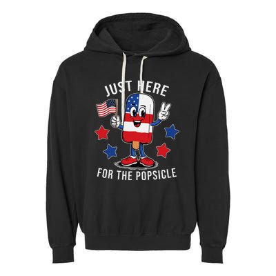 Patriotic 4th Of July Popsicle Usa Flag Garment-Dyed Fleece Hoodie