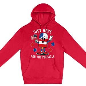 Patriotic 4th Of July Popsicle Usa Flag Premium Pullover Hoodie