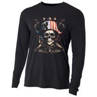 Pirate 4th of July American Flag USA America Funny Cooling Performance Long Sleeve Crew