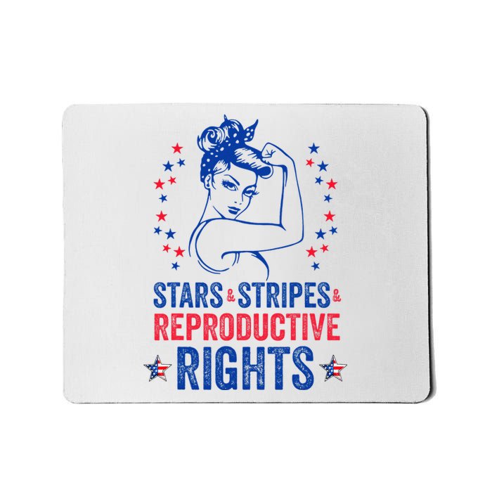 Patriotic 4th Of July Stars Stripes Reproductive Right Mousepad