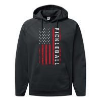 Pickleball 4th Of July Performance Fleece Hoodie