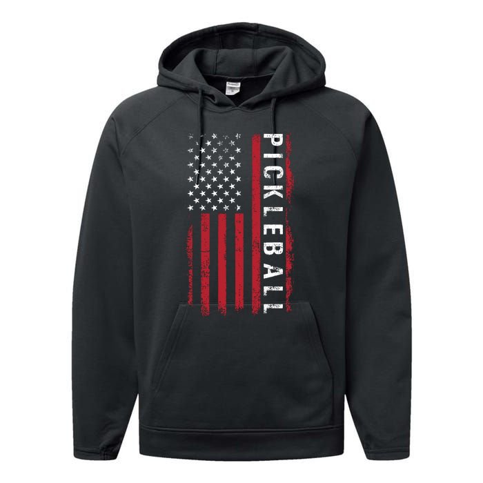 Pickleball 4th Of July Performance Fleece Hoodie