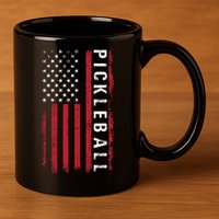 Pickleball 4th Of July 11oz C Handle Ceramic Mug