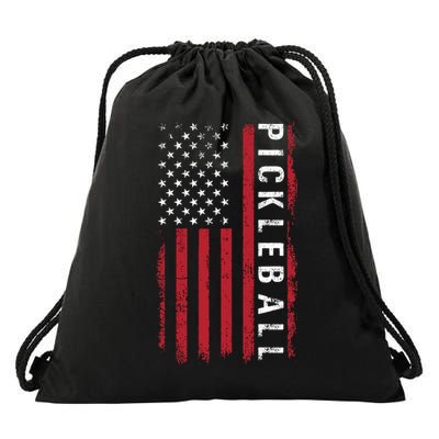 Pickleball 4th Of July Drawstring Bag
