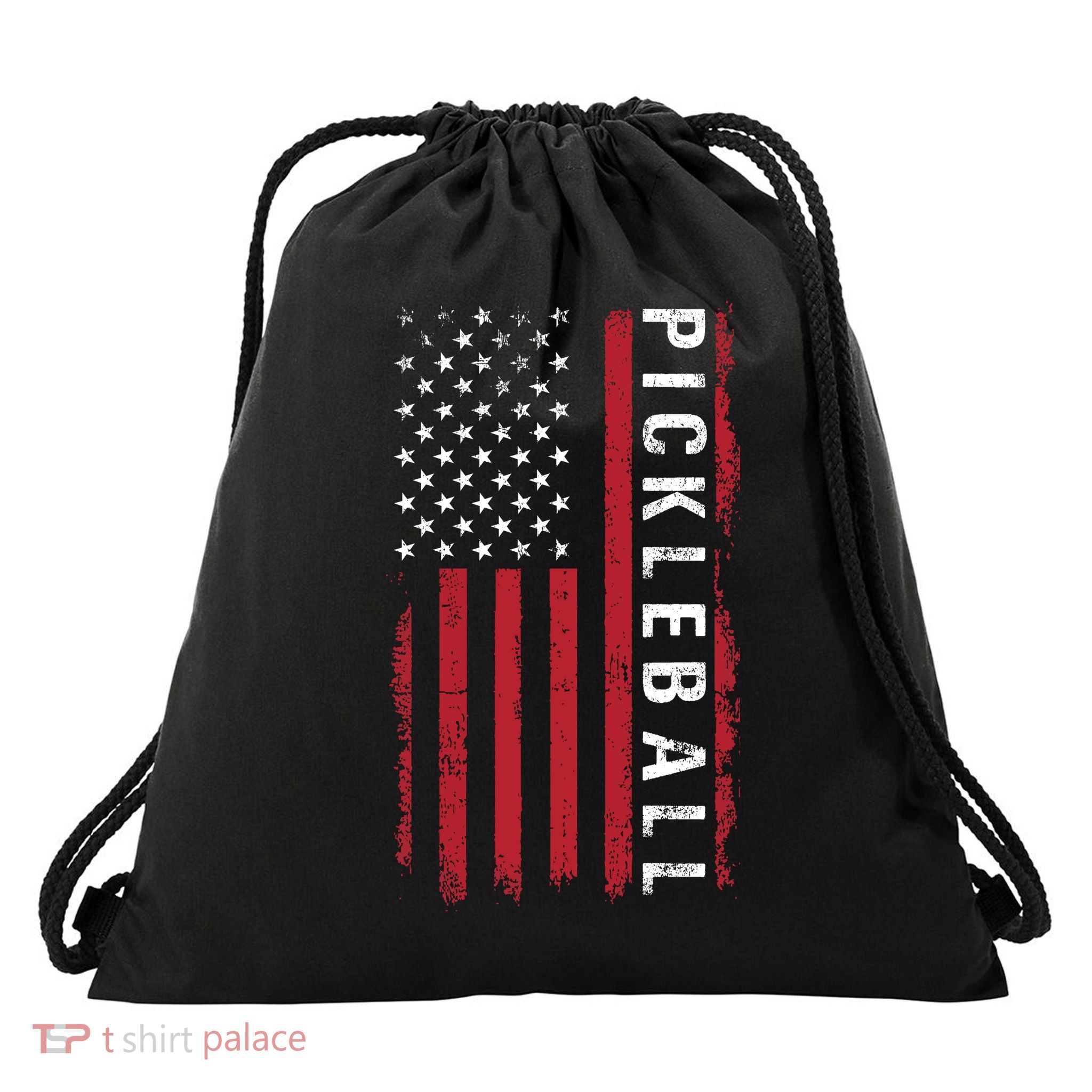 Pickleball 4th Of July Drawstring Bag