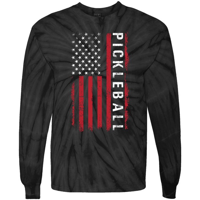 Pickleball 4th Of July Tie-Dye Long Sleeve Shirt