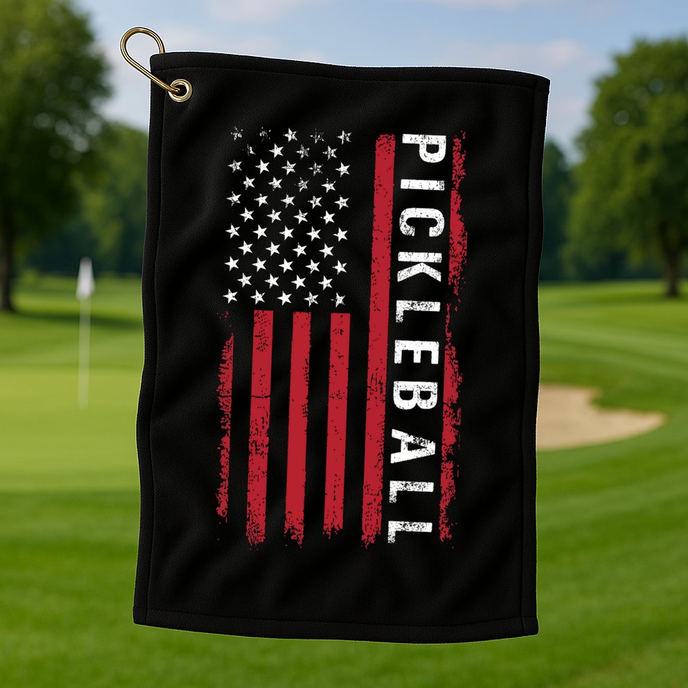 Pickleball 4th Of July Golf Towel