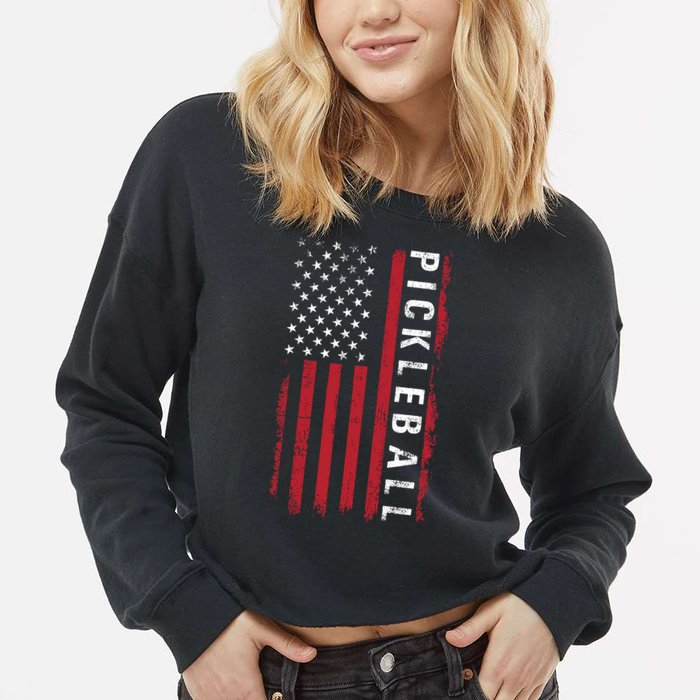 Pickleball 4th Of July Cropped Pullover Crew