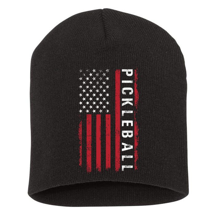 Pickleball 4th Of July Short Acrylic Beanie