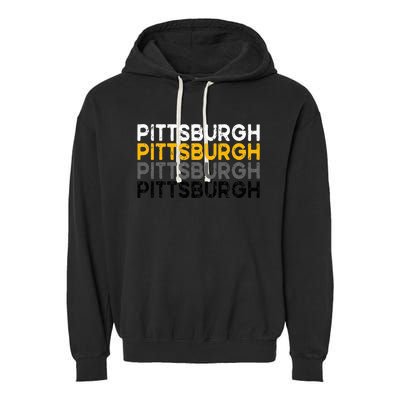 Pittsburgh 412 Pride Love Yinzer Faded Pa Letters Pgh Garment-Dyed Fleece Hoodie