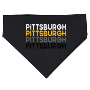 Pittsburgh 412 Pride Love Yinzer Faded Pa Letters Pgh USA-Made Doggie Bandana