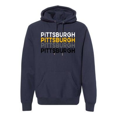 Pittsburgh 412 Pride Love Yinzer Faded Pa Letters Pgh Premium Hoodie