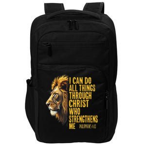 Philippians 413 Religious Lion Strengthens Christian Impact Tech Backpack